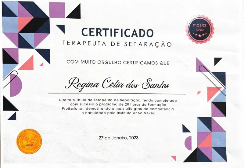 Certificado: Nome do curso