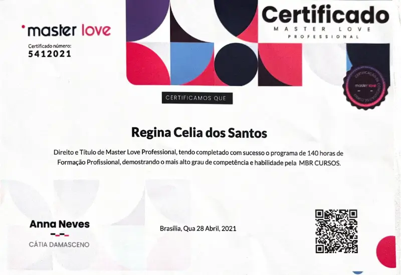 Certificado: Nome do curso